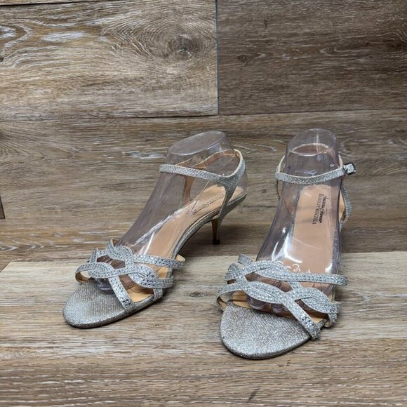 Badgley Mischka American Glamour Xabrina Jeweled Open Toe Pumps Women's … - Picture 1 of 7